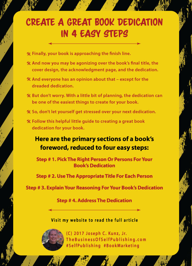 Create A Great Book Dedication In 4 Easy Steps Infographic