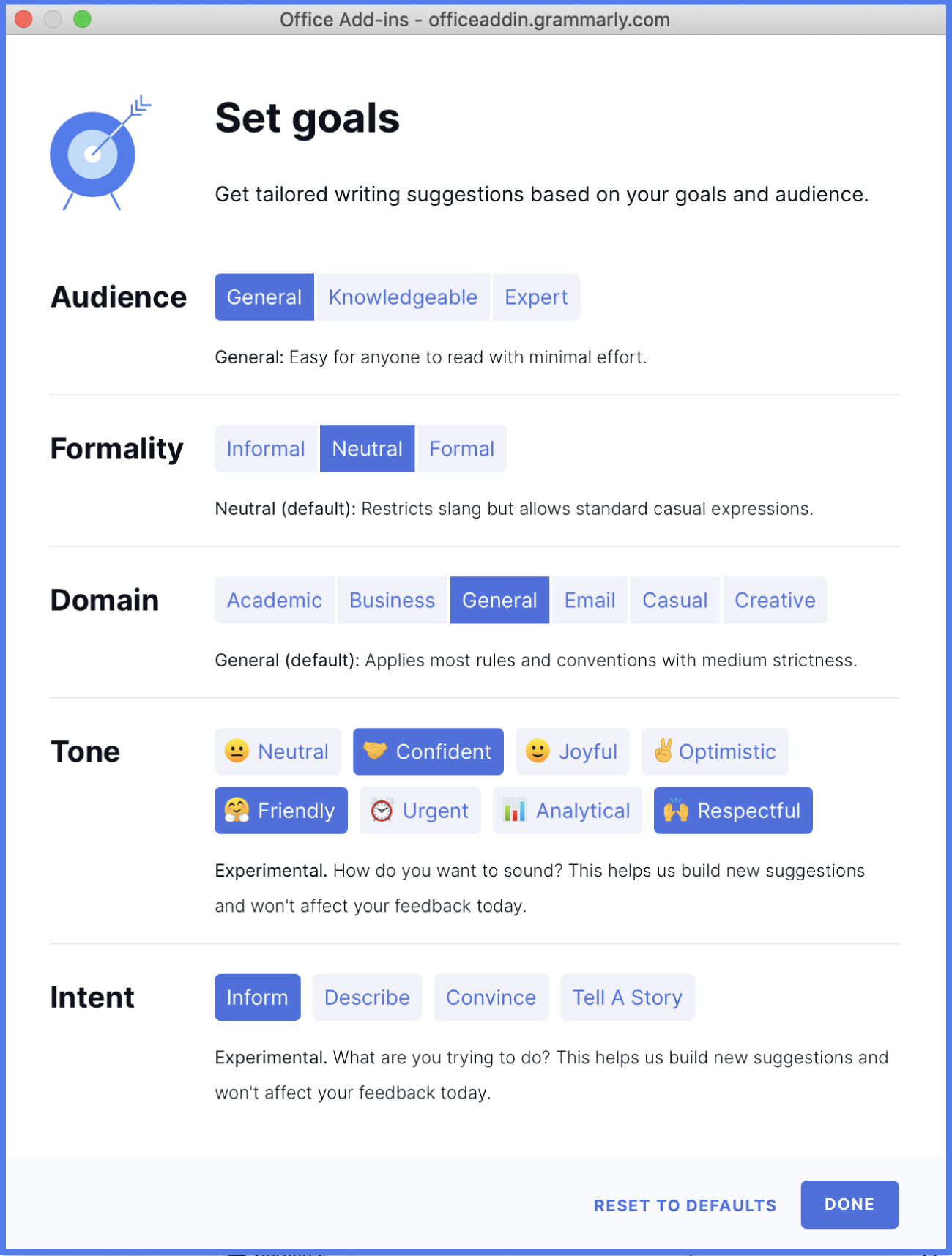 grammarly goals for research paper